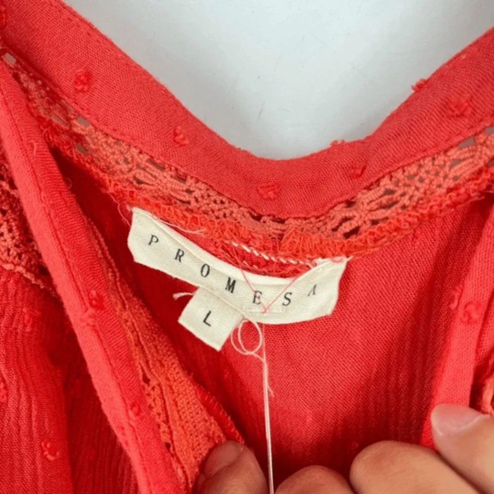 Promesa Red Ruffle Blouse - Picture 3 of 8
